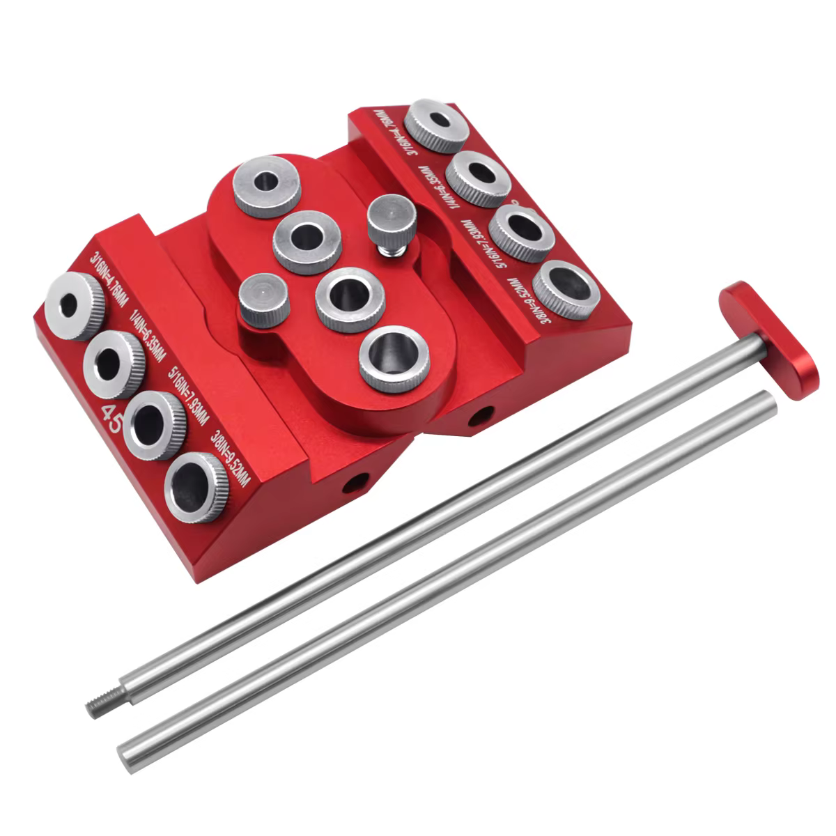 Gabarit de guidage de perçage coudé 30 45 90 pour le travail du bois, avec tige d'extension, outils 