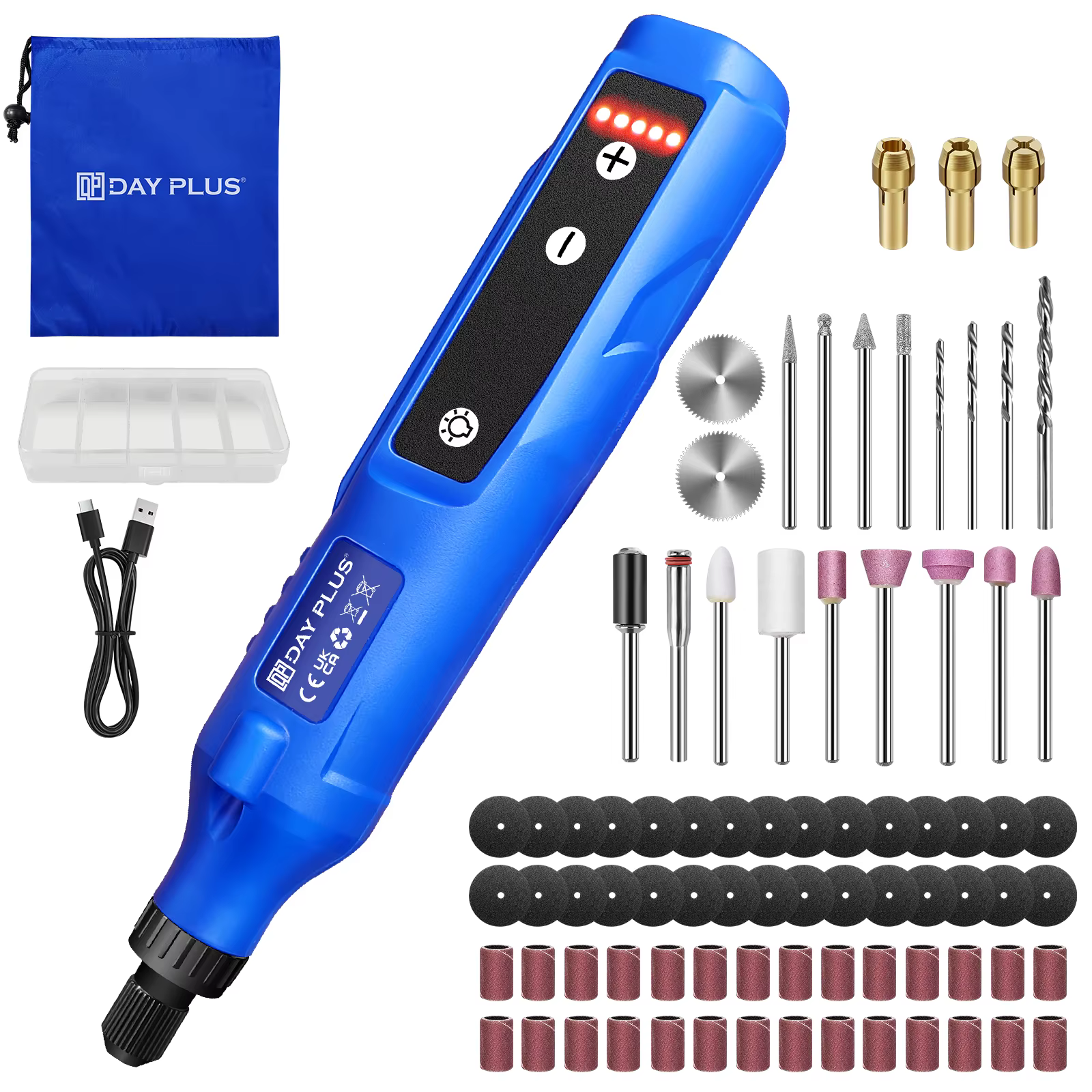 Outil rotatif sans fil rechargeable avec batterie Li-ion 1,5 Ah, pour ponçage, polissage, perçage, g