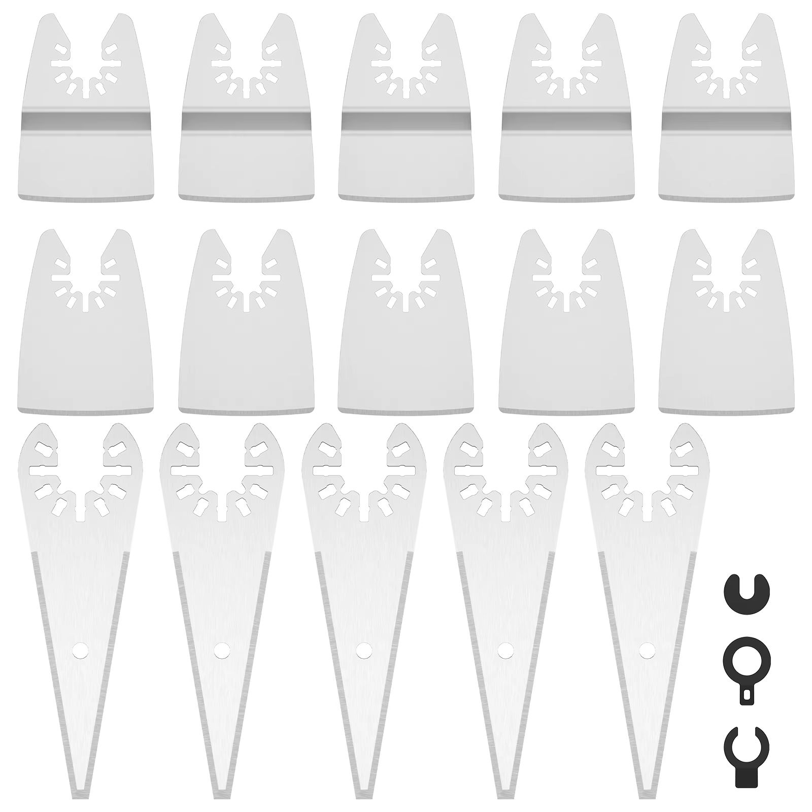 Kit de Grattoirs Oscillants Universels, Lame de Coupe Polyvalente Flexible et Rigide, 15 Pièces