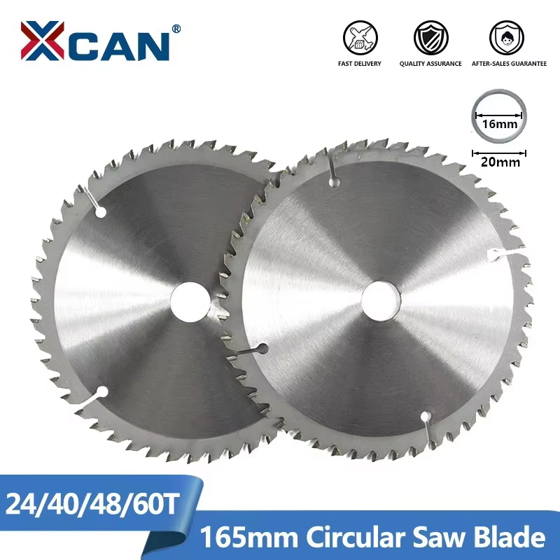 XCAN 165mm lame de scie circulaire TCT lame de scie en carbure pour outils de coupe du bois disque d