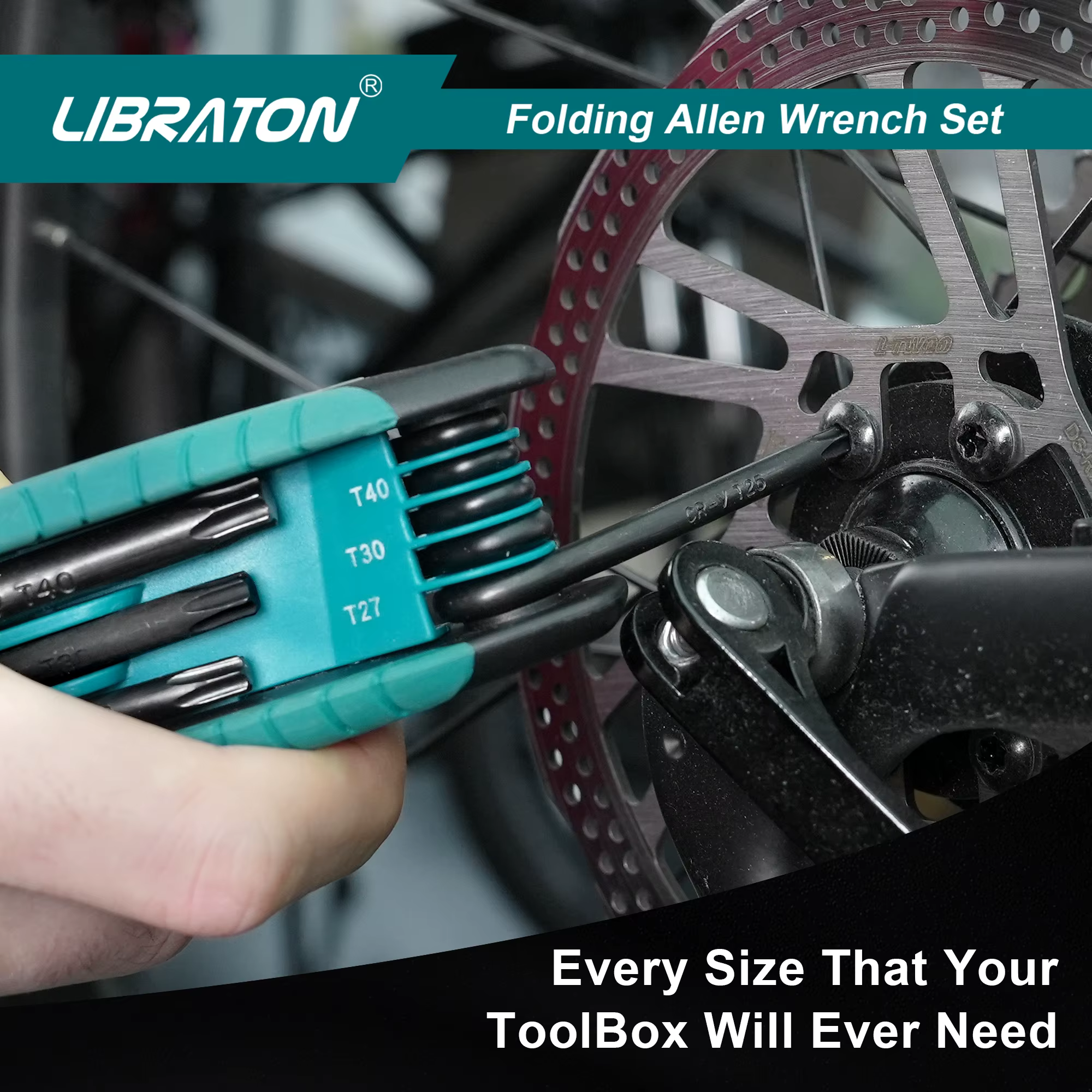 Libraton 8 en 1 clé hexagonale Torx pliante Allen poche clé étoile Portable Kit tailles T-9 à T-40 p