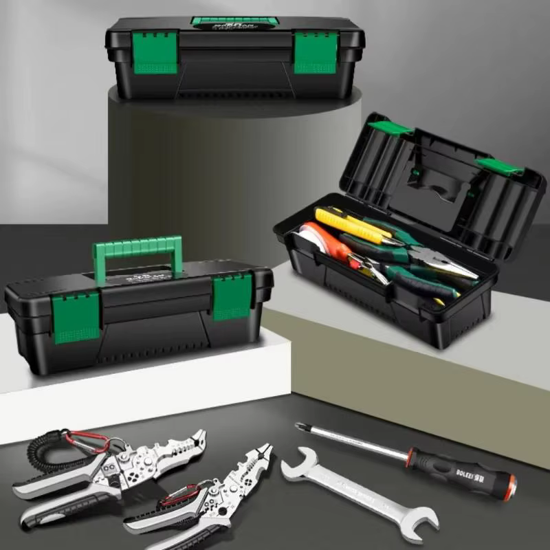 Boîte à outils en plastique de 10 pouces, boîte de rangement pour outils de menuiserie, réparations 