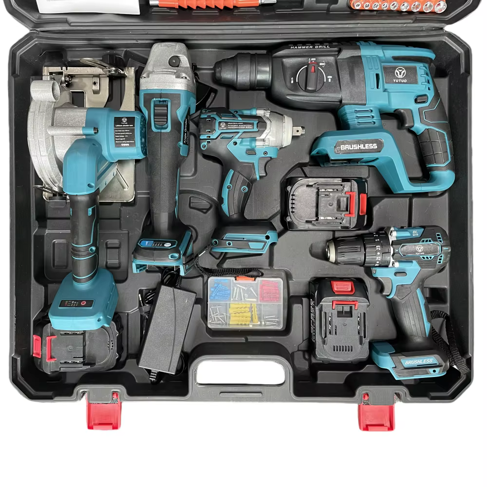 Kit d'outils combinés 4 en 1 : marteau électrique au lithium portable, meuleuse d'angle sans fil, to