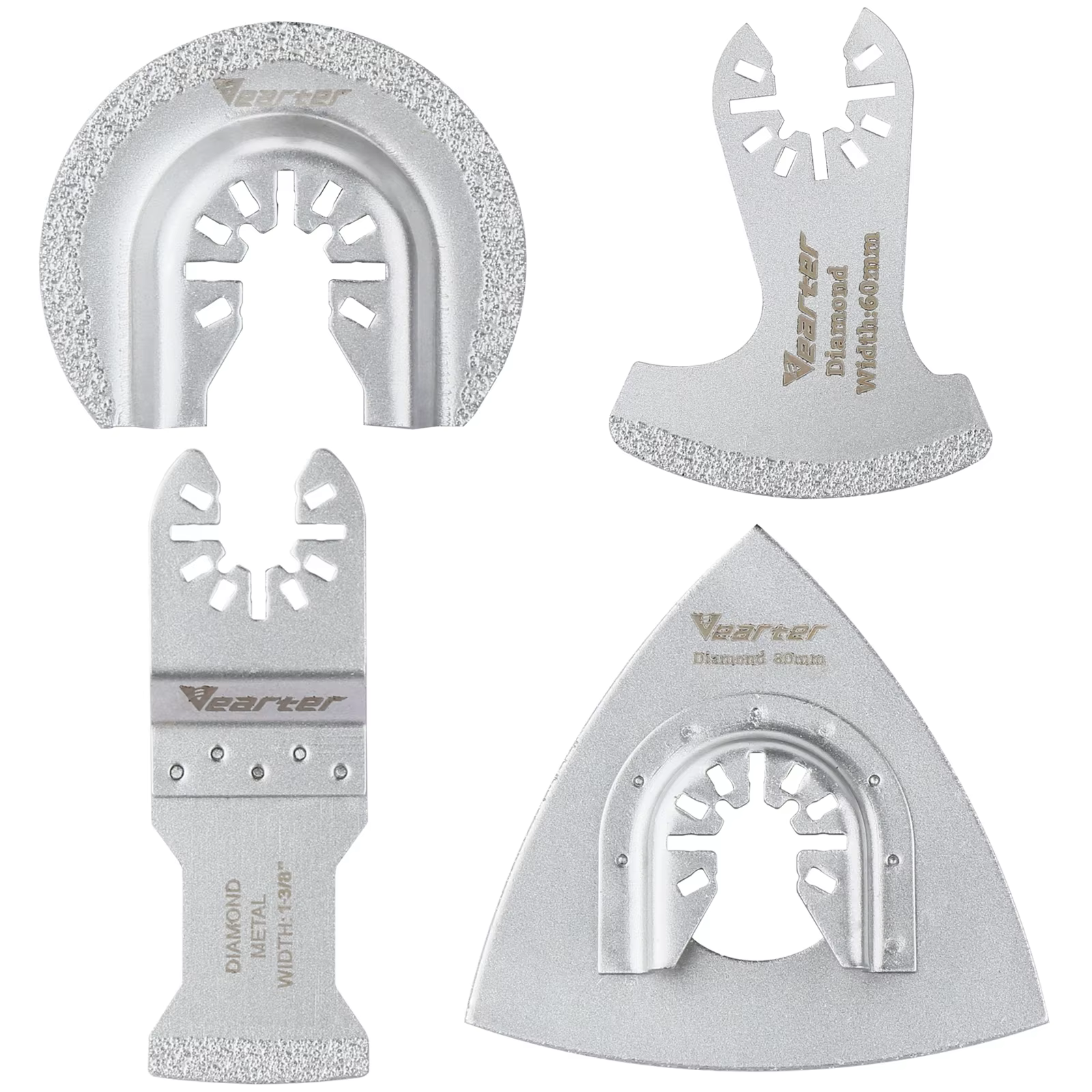 Vearter 4 pièces/ensemble brasé sous vide diamant Segment balançoire multi-outils lame oscillante mo