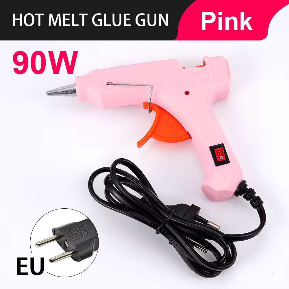 Pistolet à colle thermofusible 90W avec interrupteur pour bâton de colle de 7mm, Mini pistolet à cha