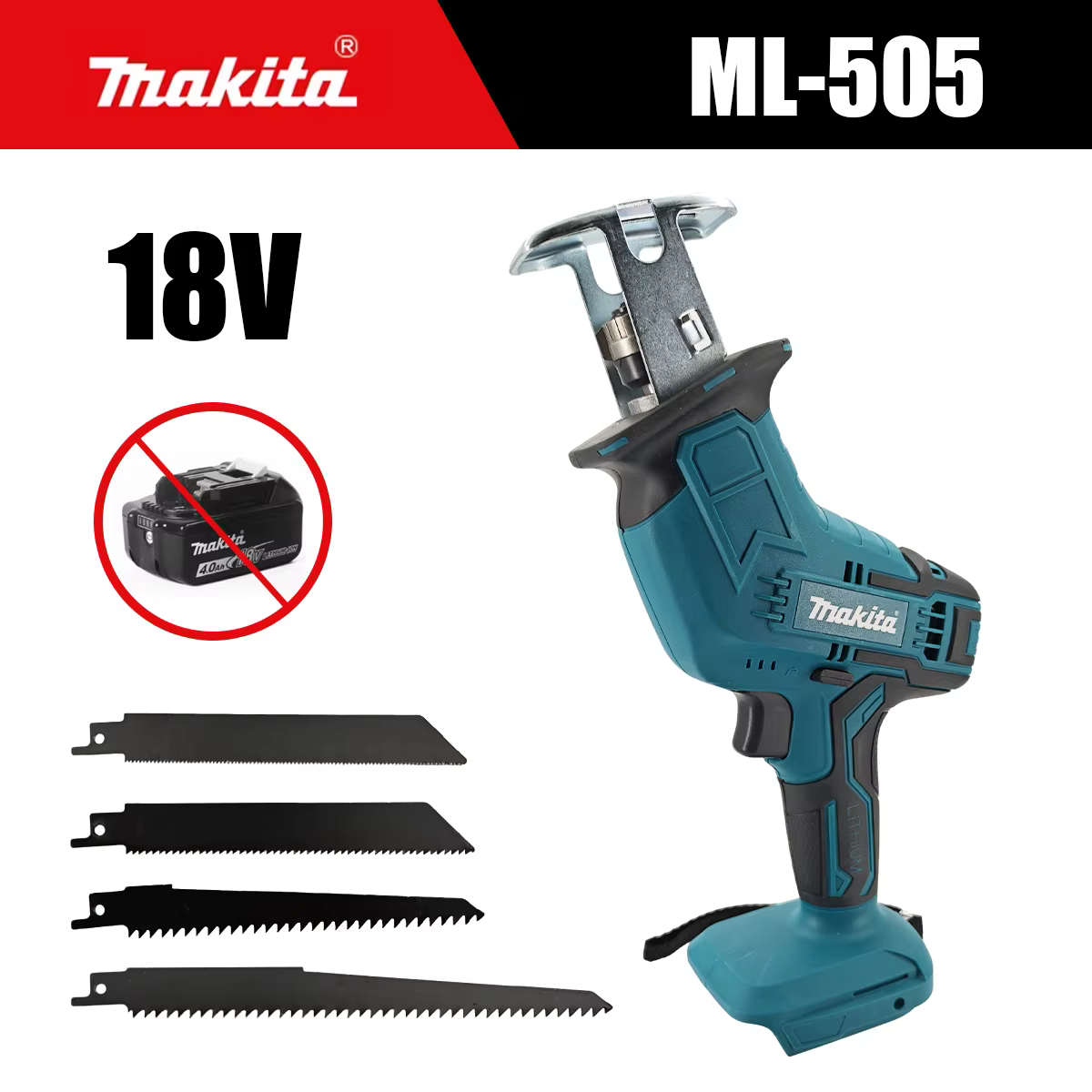 Scie sauteuse sans fil Makita ML-505, scie à chaîne électrique, outil électrique portable pour la co