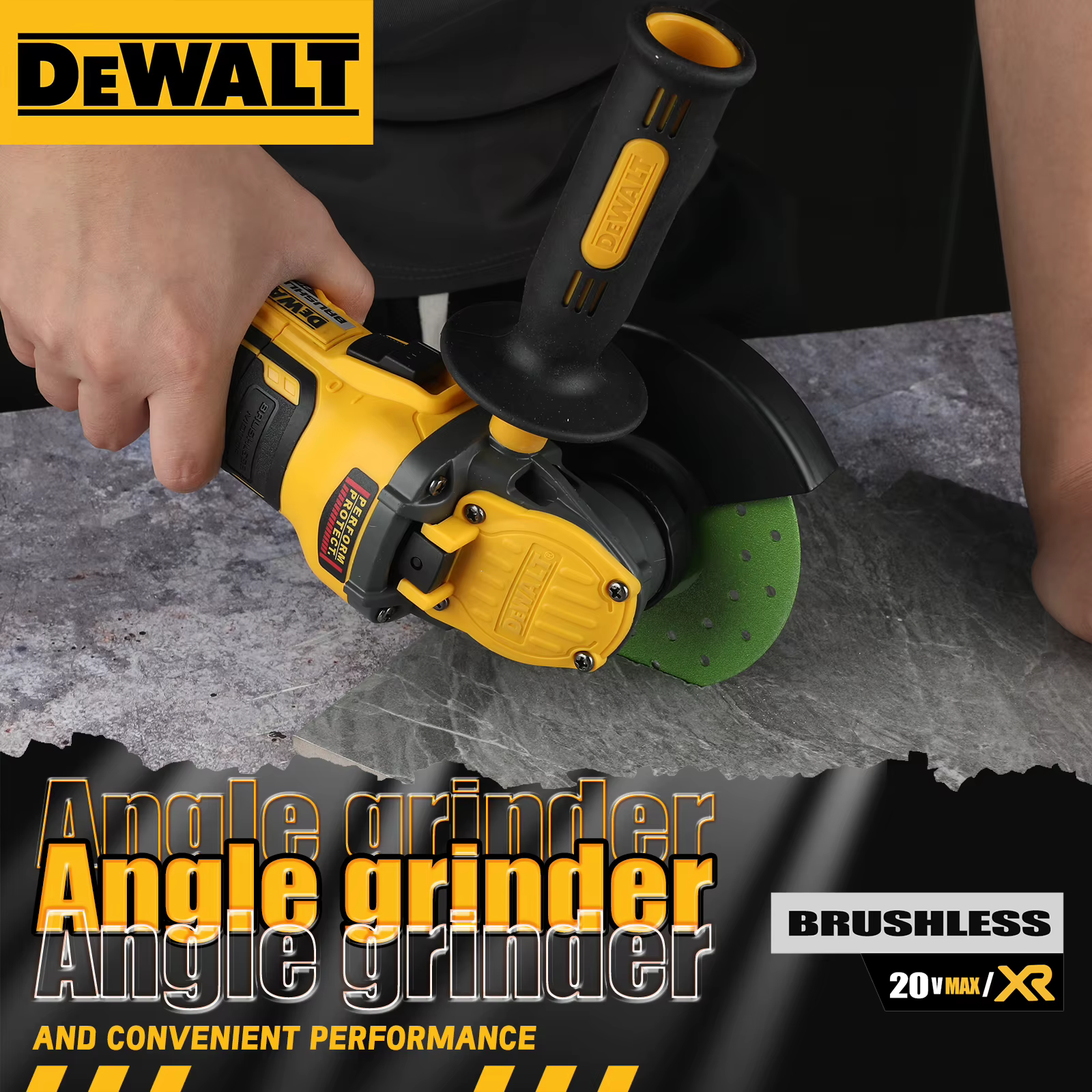DEWALT DCG409 125mm meuleuse d'angle à tête plate Machine-outil nue Machine de découpe 20v meuleuse 