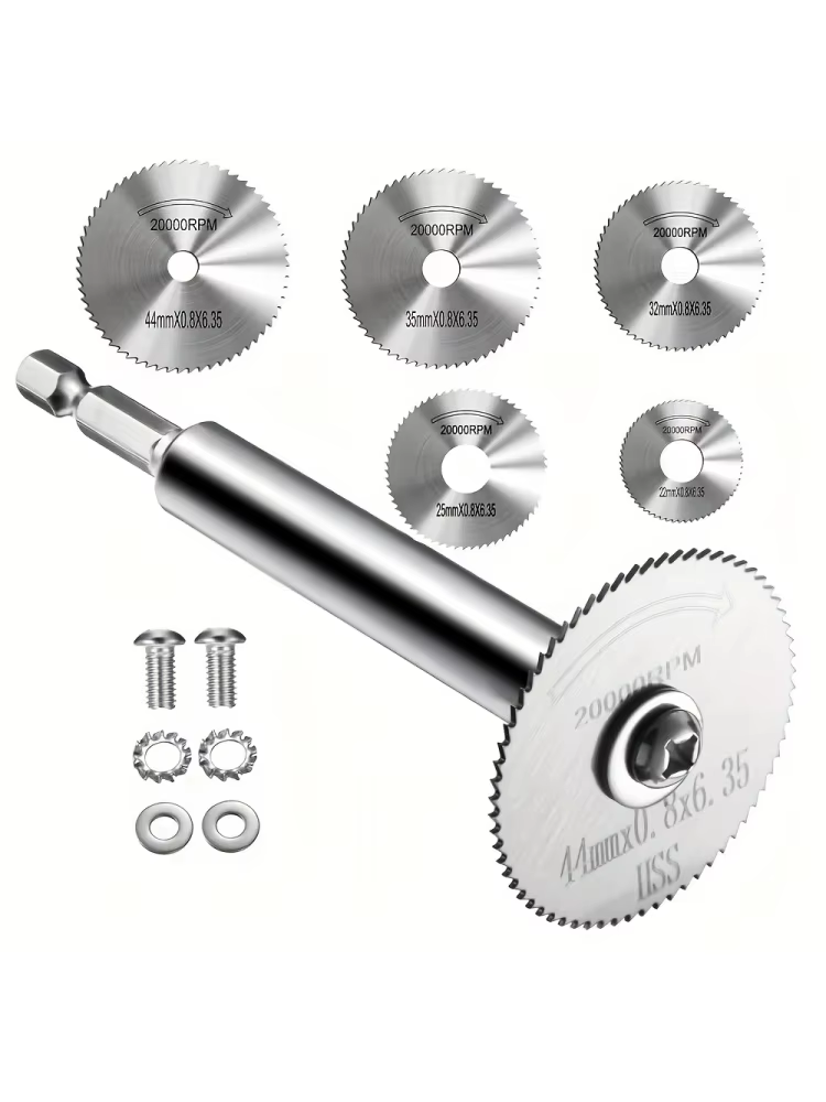 Disque de coupe HSS pour outil rotatif à tige hexagonale de 1/4 po, 5 lames de coupe remplaçables, l
