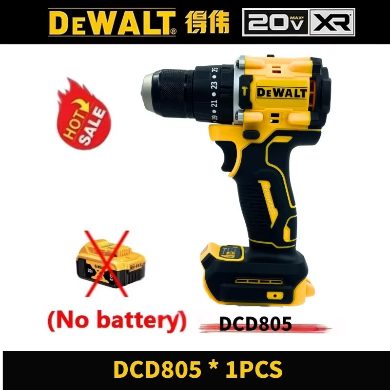 Outils électriques DEWALT DCD805 20V, perceuse à percussion sans fil, tournevis électrique sans fil,