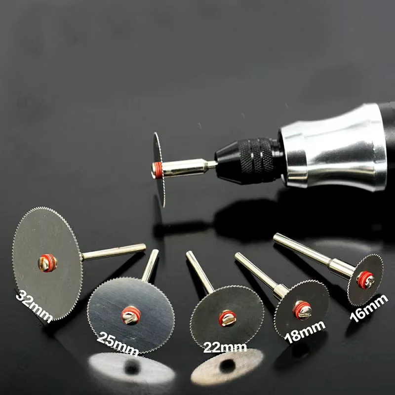 Mini disques métalliques à lame circulaire, meulage électrique rotatif, outils manuels, jeu de mandr
