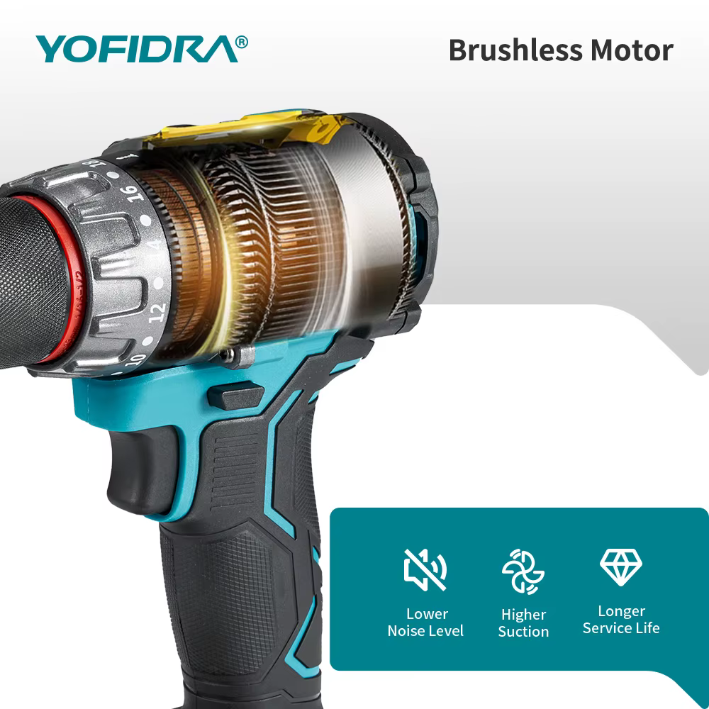 YOFIDRA 700N.M perceuse à percussion électrique sans brosse tournevis sans fil plaques sol travail d