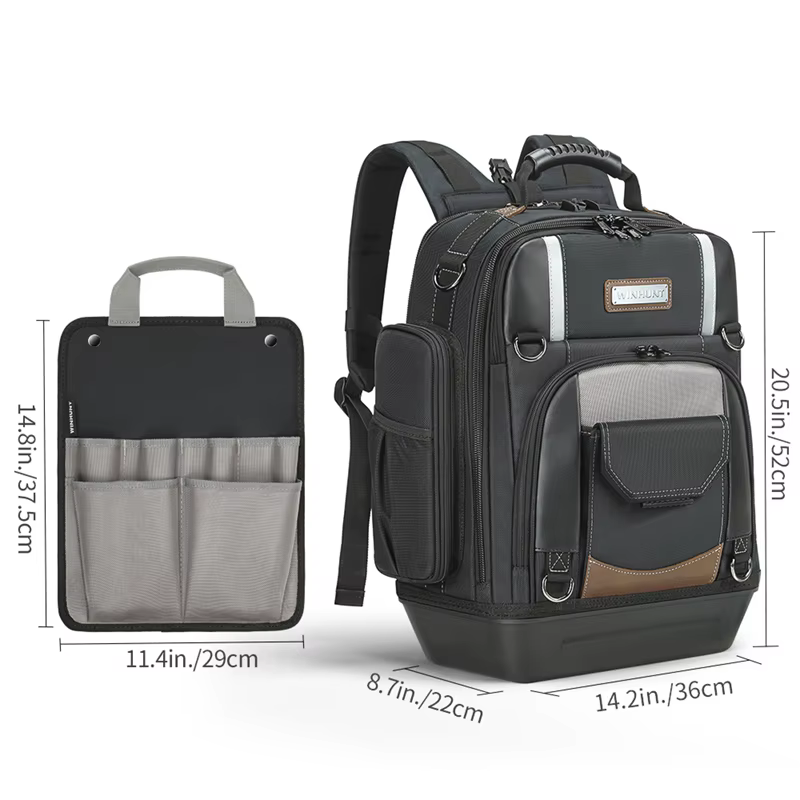 Sac à outils, sac à dos pour outils, organisateur d'outils robuste, fond moulé, porte-outils amovibl