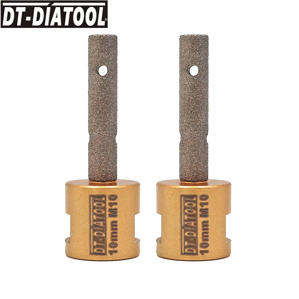 DT-DIATOOL 2 pièces/ensemble 10mm tige de meulage en diamant brasé sous vide avec connexion M10 sur