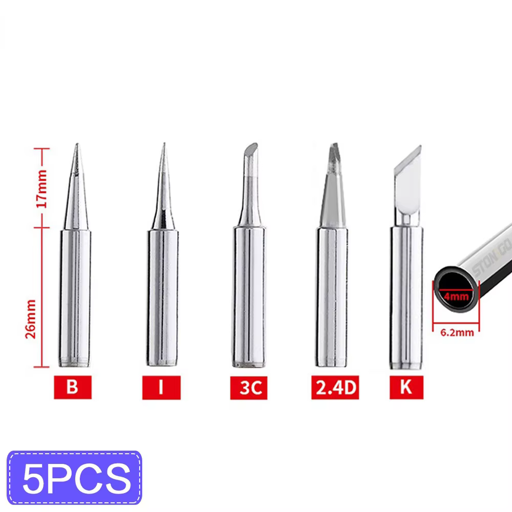 STONEGO 5 pièces/10 pièces pointes de fer à souder ensemble de têtes de fer à souder bricolage fer à