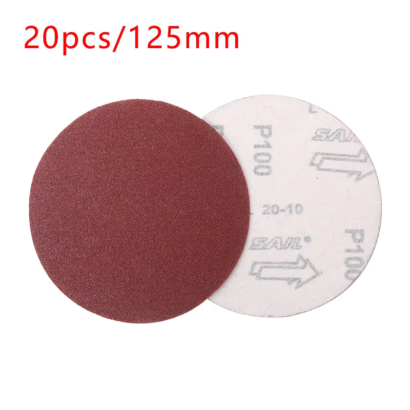 Jeu de papier abrasif 125mm, 5 pouces, grille 40-60-80-120-2000, métal poli, outils abrasifs pour le