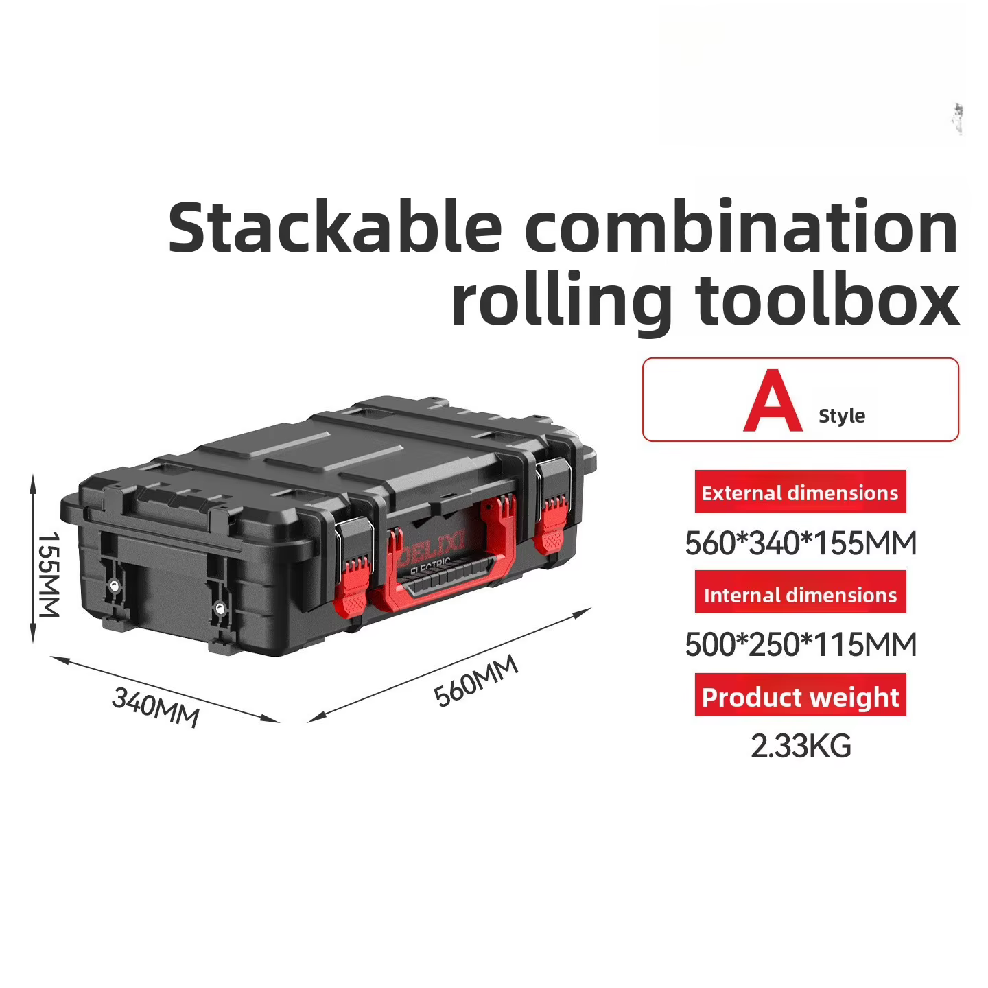Ensemble de boîtes à outils empilables multifonctions grande capacité, organisateur durable et gain 