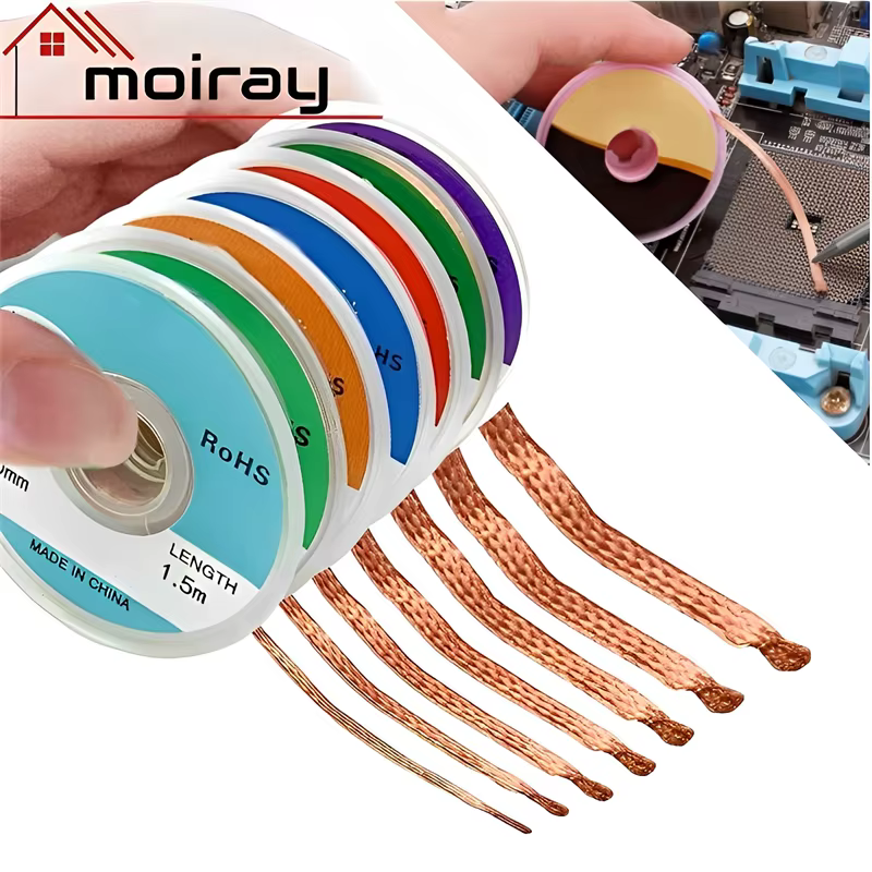 1mm-2.5mm-4mm 1.5M 3M tresse à dessouder dissolvant de soudure fil de mèche soudure étain ventouse c