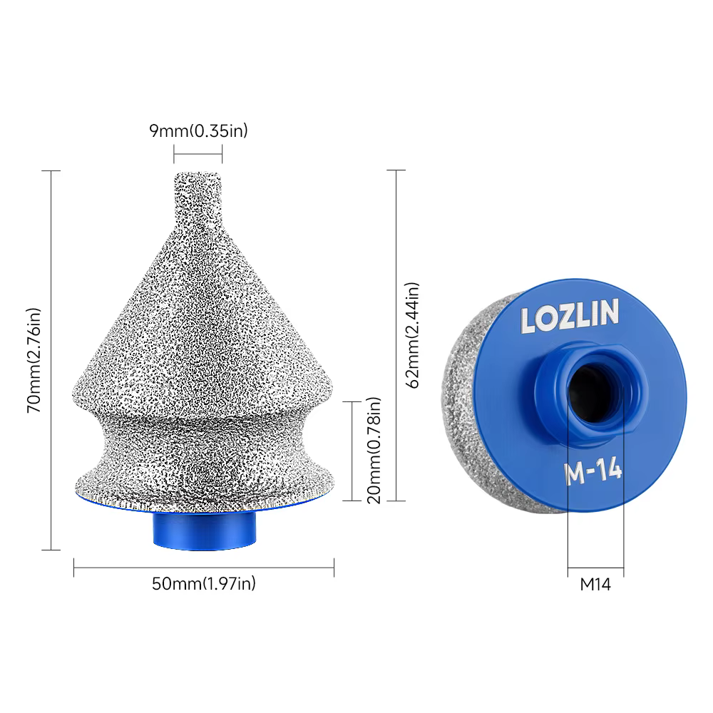 LOZLIN Forets à chanfreiner et à biseauter diamantés pour perçage, alésage, meulage en arc, découpe 
