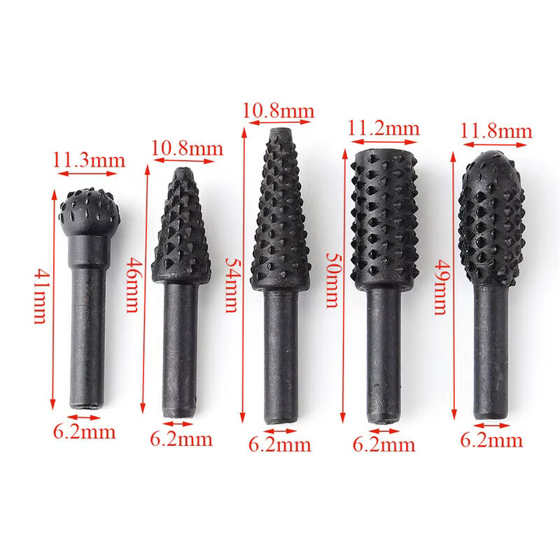 1/4 ''5 pièces jeu de forets outils de coupe pour couteau à bois outil de sculpture sur bois menuise