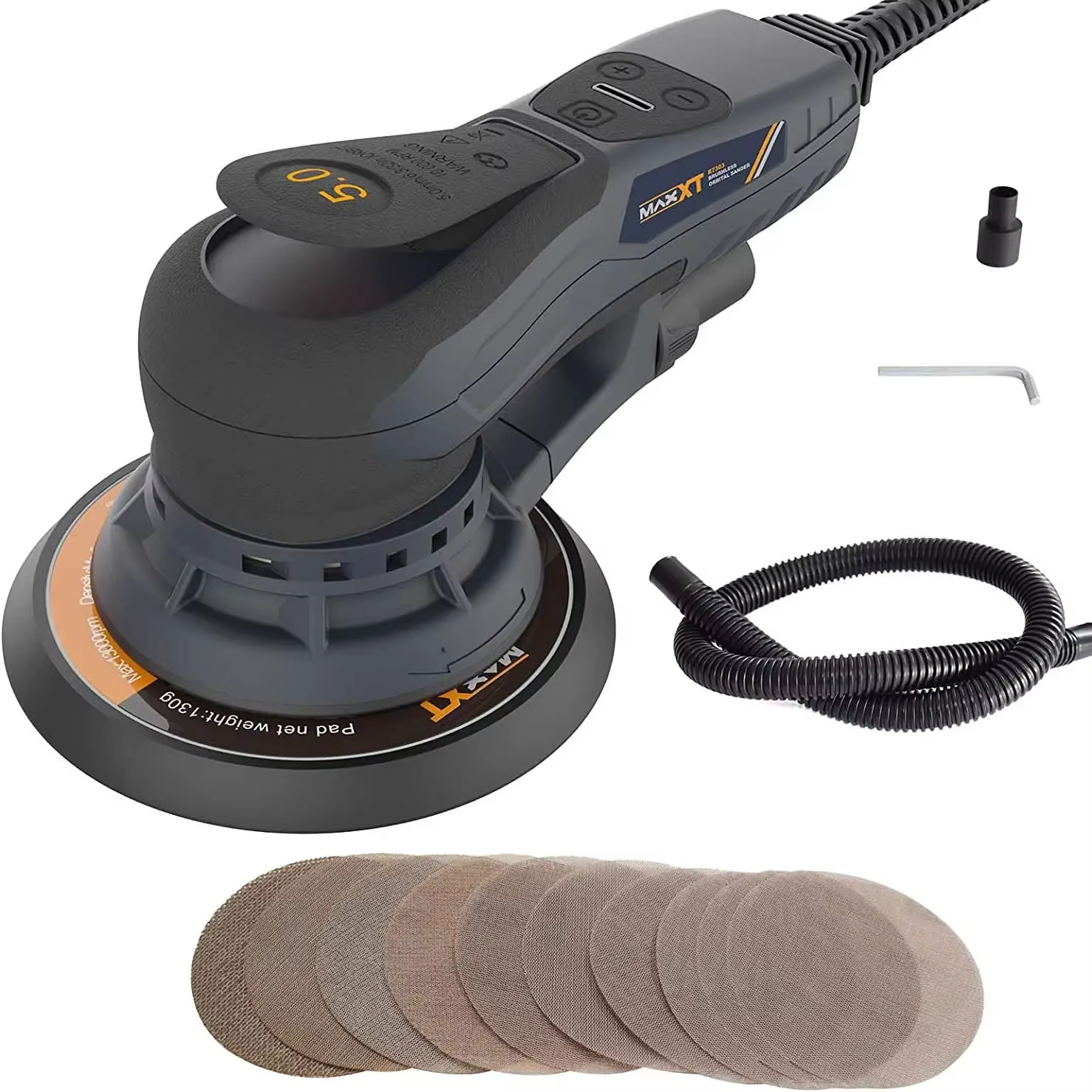 Ponceuse orbitale électrique sans balais multifonction MAXXT 6'' 5,0 mm/2,5 mm à vitesse variable po