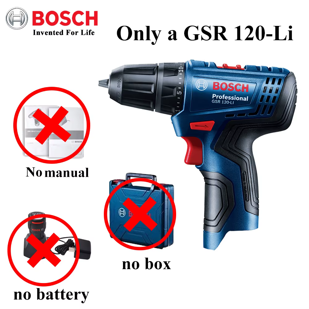 BOSCH GSR120-LI 12V Cordless Drill 20 Torque Levels Dual Speed Compact Anti-slip DIY Assembly Power