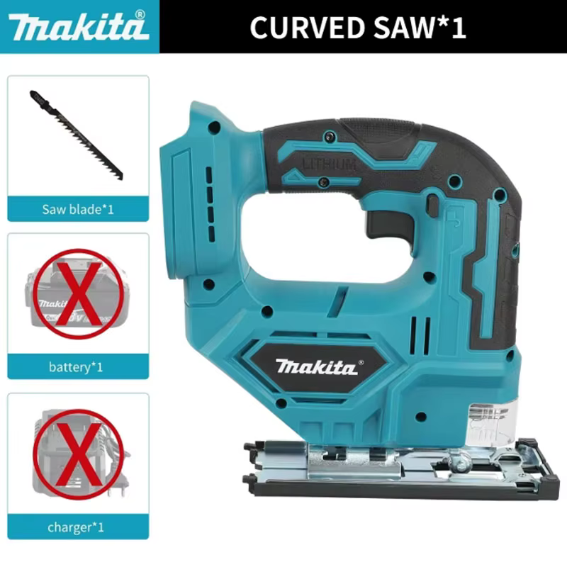 Scie sauteuse électrique sans fil Makita DJV182Z, 18V, 340W, avec lame de scie, poignée en forme de 