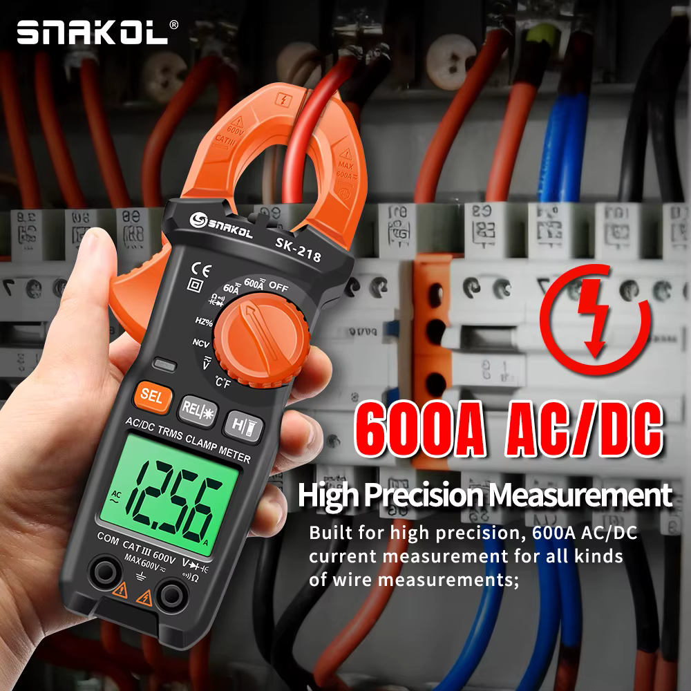 SNAKOL pince multimètre numérique 600A courant True RMS pince intelligente ampèremètre Auto Rang 600