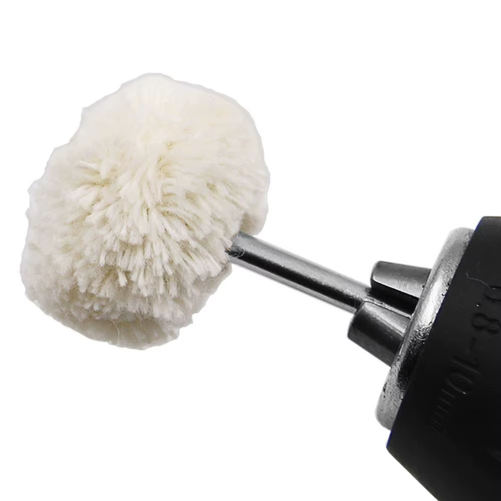 STONEGO 10 pièces tête de polissage de roue en laine avec tige de 3mm pour le polissage de bijoux mé