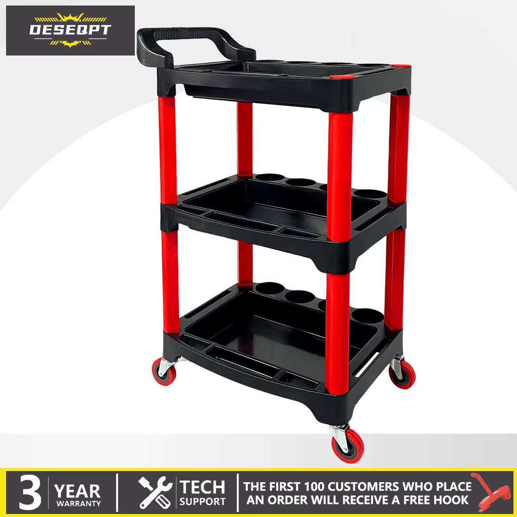 Chariot de rangement pour outils de réparation et de lavage de voiture, chariot à outils de beauté à