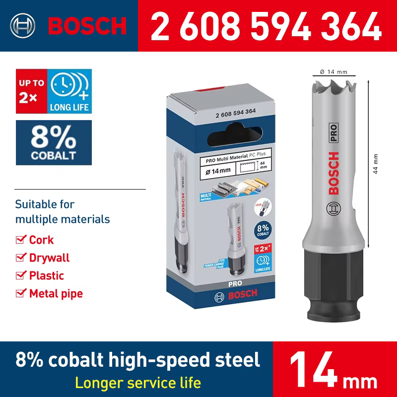 Lames de scie cloche bimétallique Bosch, alliage de cobalt 8%, conception de dents progressives pour