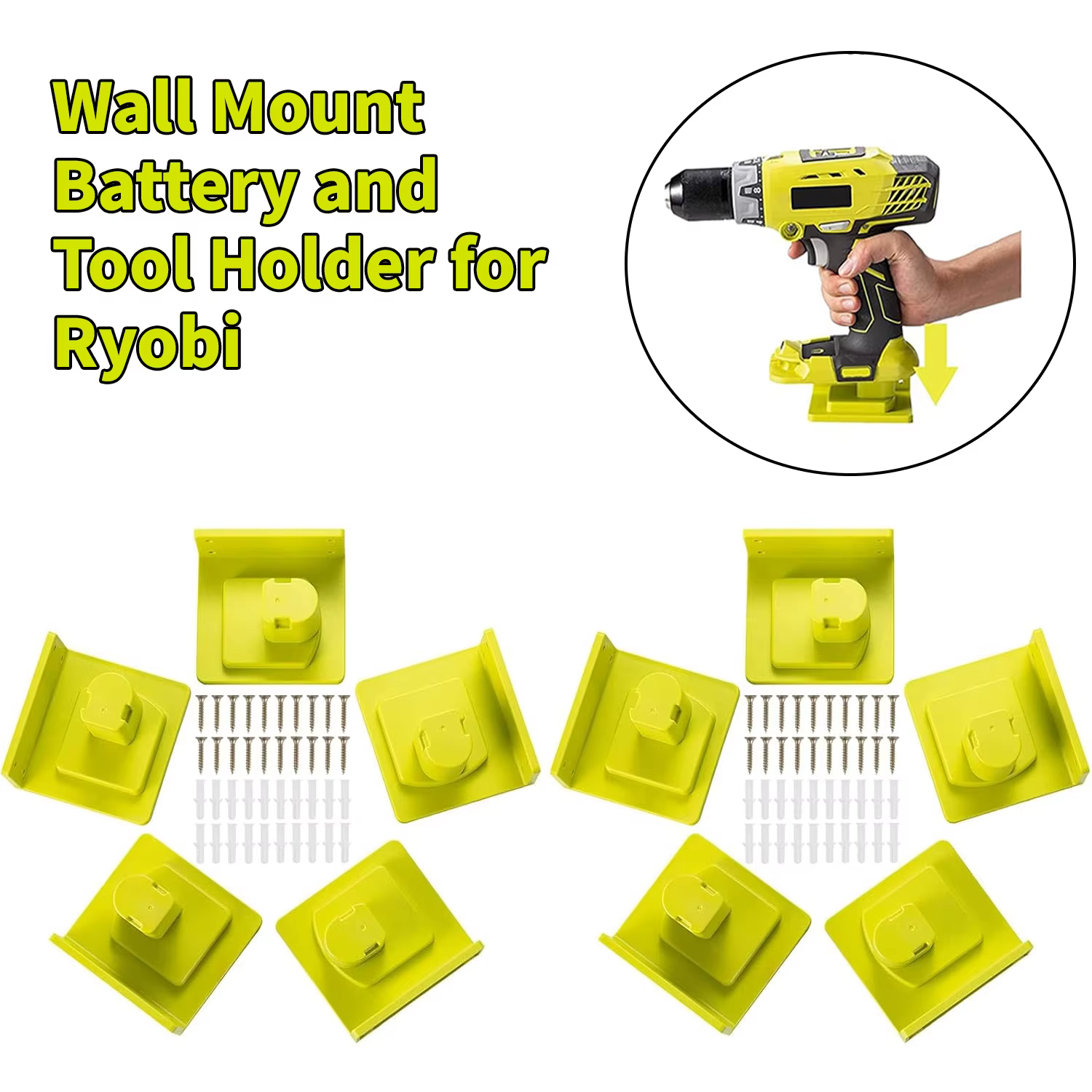 Lot de 10 supports de fixation pour outils de perçage compatibles avec les outils électriques Ryobi 