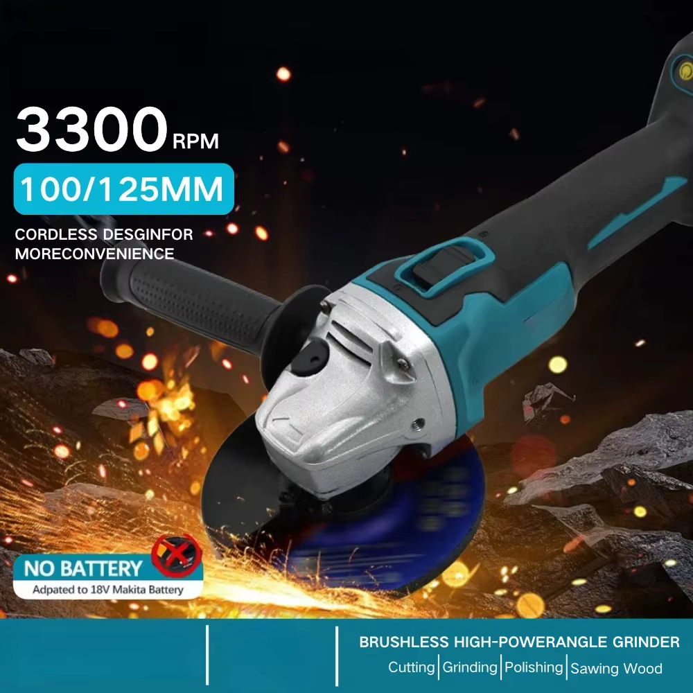 Pour meuleuse d'angle électrique sans brosse 125mm meuleuse sans fil métal bois meulage polissage co