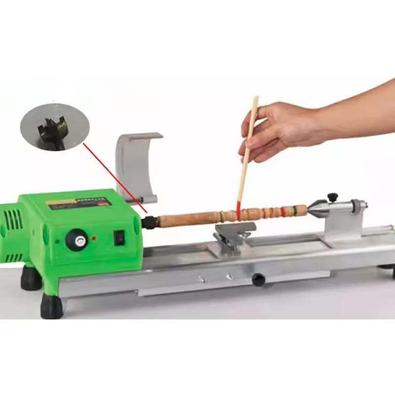 Tour à bois miniature de table 220V 480W à vitesse variable pour le perçage, le meulage, le polissag