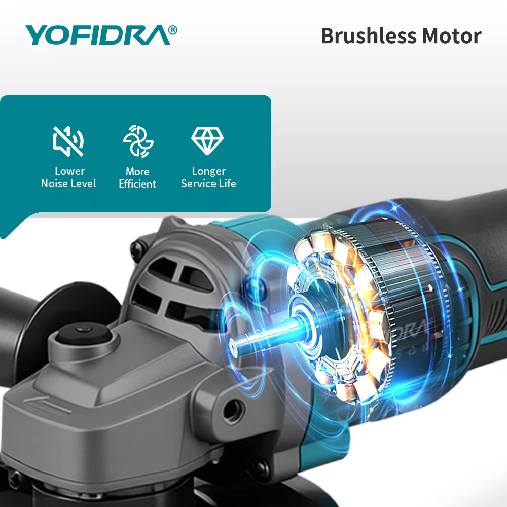 YOFIDRA 125mm M14 meuleuse d'angle sans brosse Machine de découpe meuleuse d'angle électrique sans f