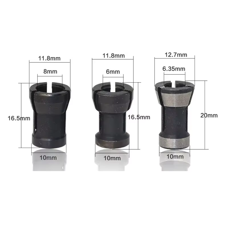 Pince d'adaptateur de haute précision, support d'outils de tige de routeur 6mm/6.35mm/8mm 3 pièces/l