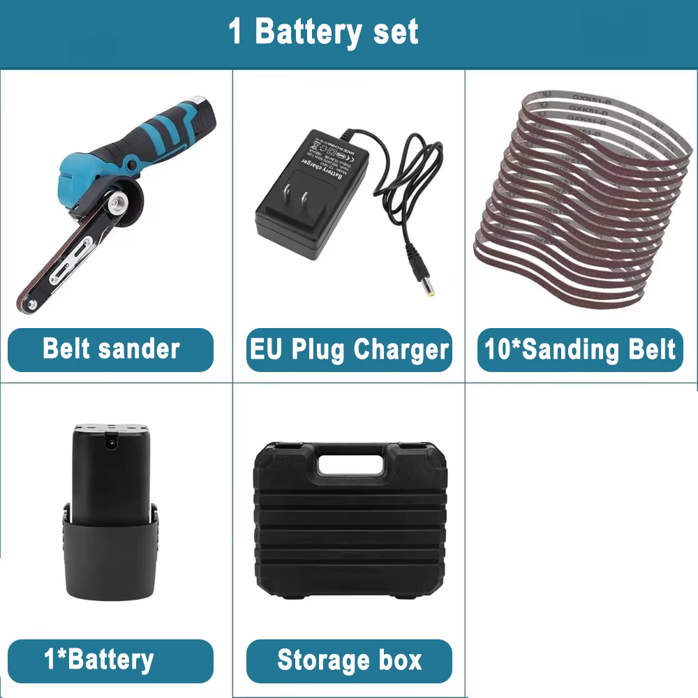 Ponceuse à bande électrique sans fil, polisseuse, Lithium-Ion 16.8V, Mini ponceuse à bande, outil de