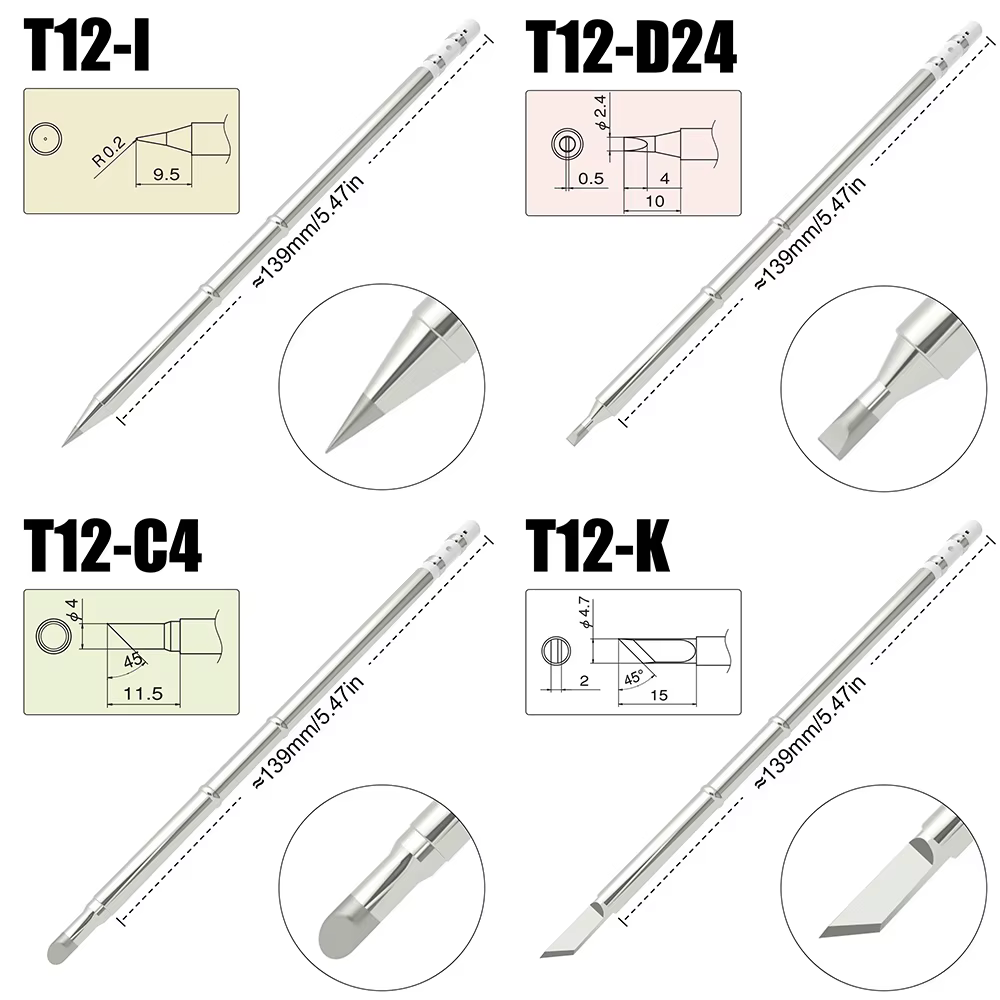 Fer à souder série pointe T12 pour Station de soudage Hakko FX951 STC STM32 FX-950 FX-951 FM-203, po