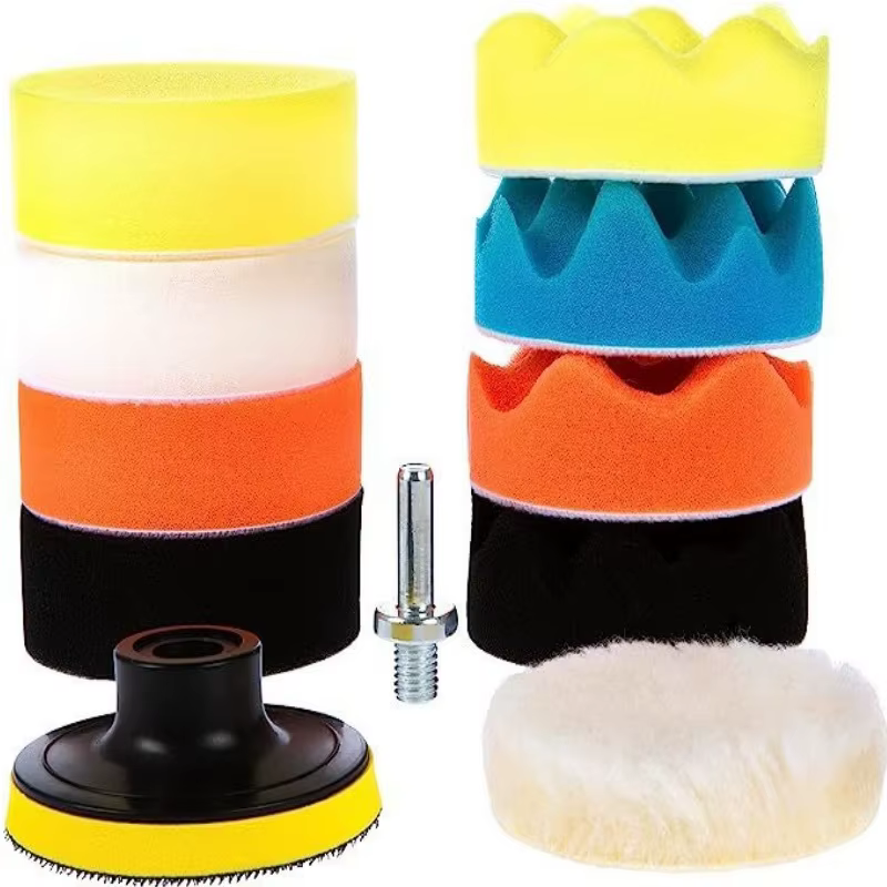 11 pièces 3/5/7 pouces tampons de polissage forets de voiture éponge laine tampons de polissage tamp