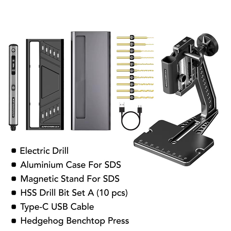 ARROWMAX Mini perceuse électrique sans fil avec support de table, kit de perceuse à main pour l'arti
