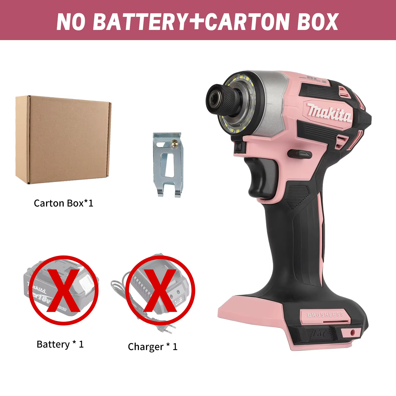 Makita 18V DTD173 Noir Rose Perceuse sans balais Outil électrique pour l'amélioration de l'habitat e