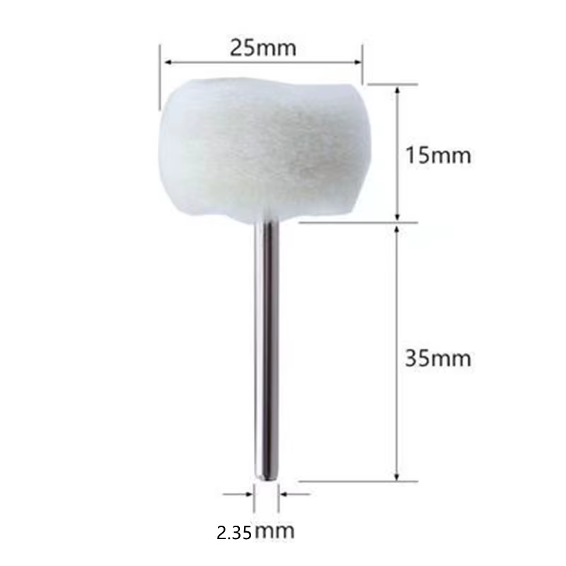 Mini tête de ponçage, disque abrasif en feutre, tige de 3mm, roues de polissage, brosse de polissage