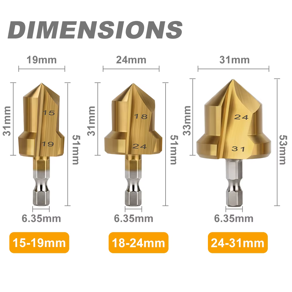 Peu de perceuse de levage de la poignée hexagonale PPR de CMCP 3PCS 24-31/18-24/15-19mm pour l'expan