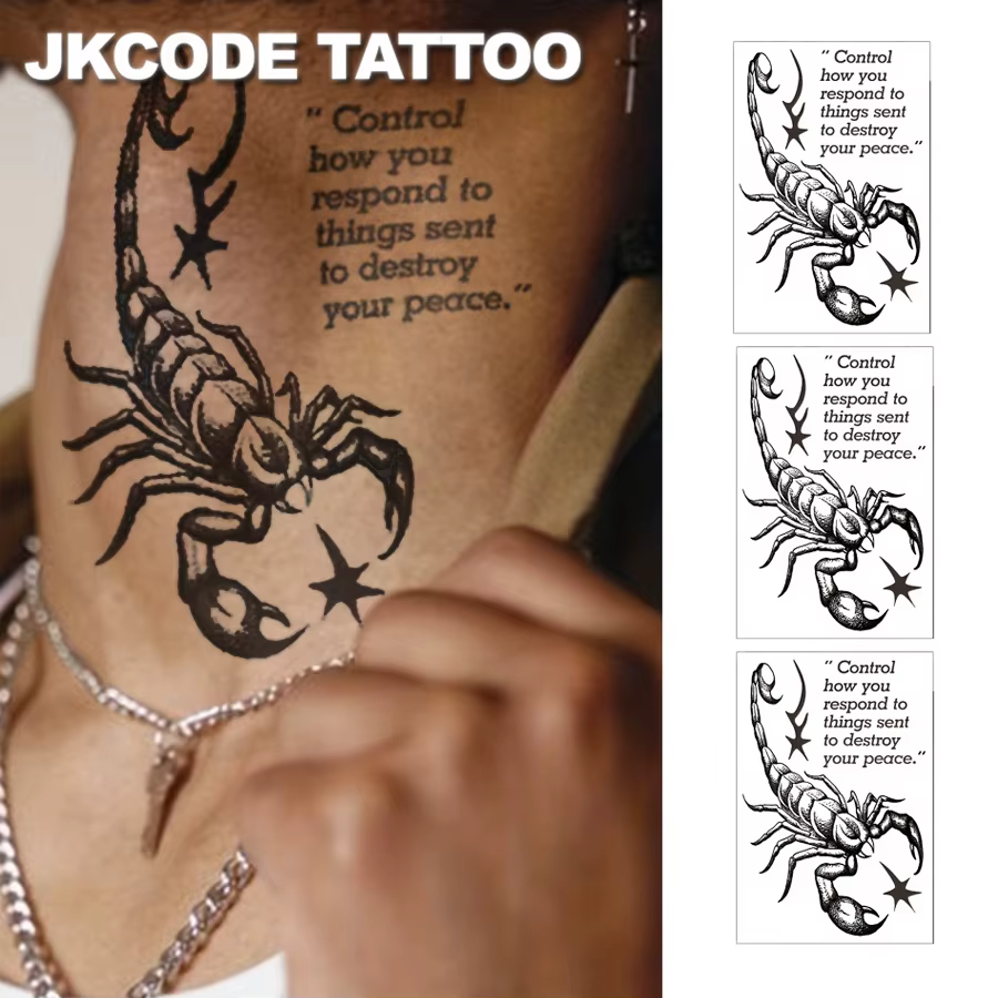 Autocollant de tatouage Scorpion - Autocollant de tatouage Scorpion Totem style graffiti anglais - A