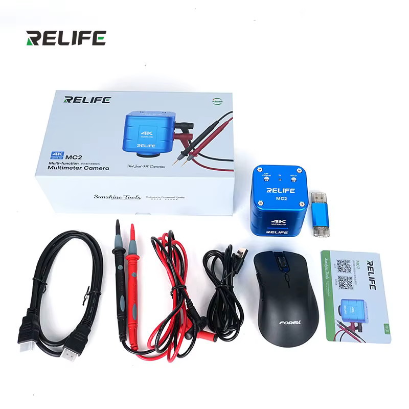 RELIFE MC2 – caméra multimètre multifonction, affichage synchrone à double écran, sortie HDMI 4K/108