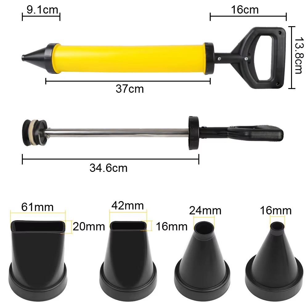 Pistolet de calfeutrage applicateur avec 4 buses, outils manuels, pistolet de jointoiement, pompe à
