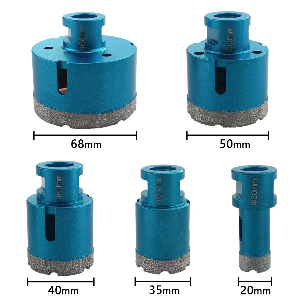 5 pièces perceuse à sec M14 fil brasage trou scie ensemble carreaux de porcelaine couronnes granit m
