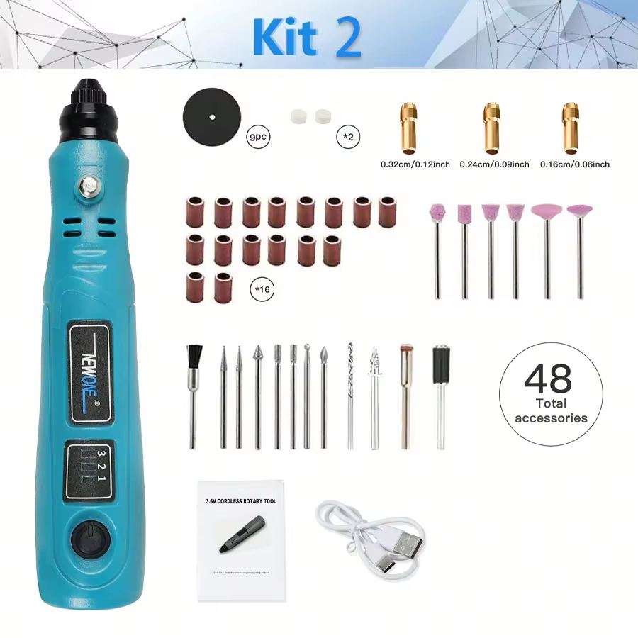 Graveur électrique sans fil 3.6V, mini perceuse meuleuse avec outils distants pour accessoires recti