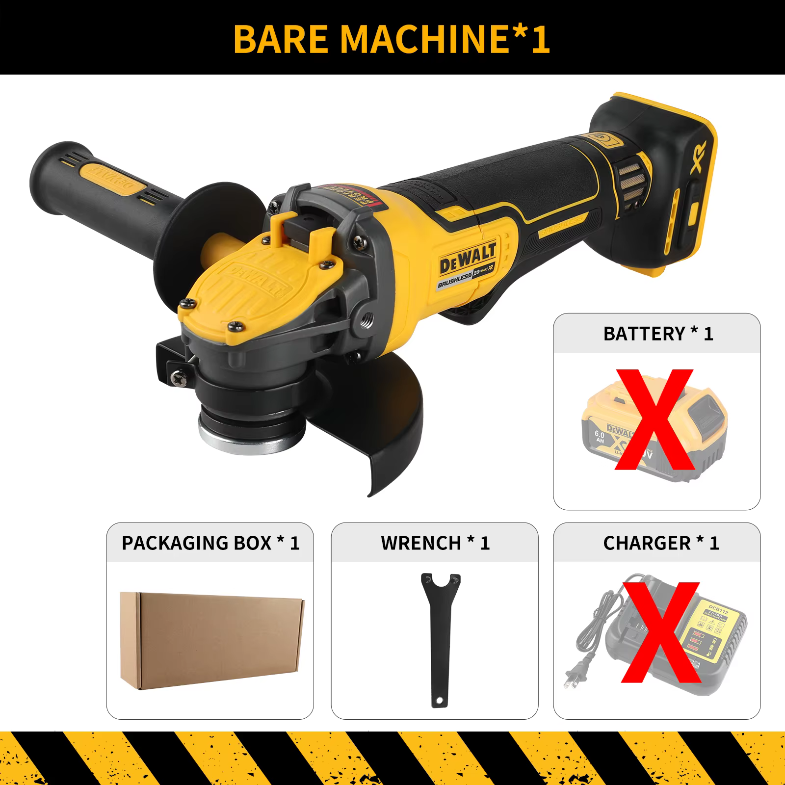 Meuleuse d'angle sans fil Dewalt 20V Max XR Brushless - 125 mm, Polisseuse M14, Coupeur à percussion