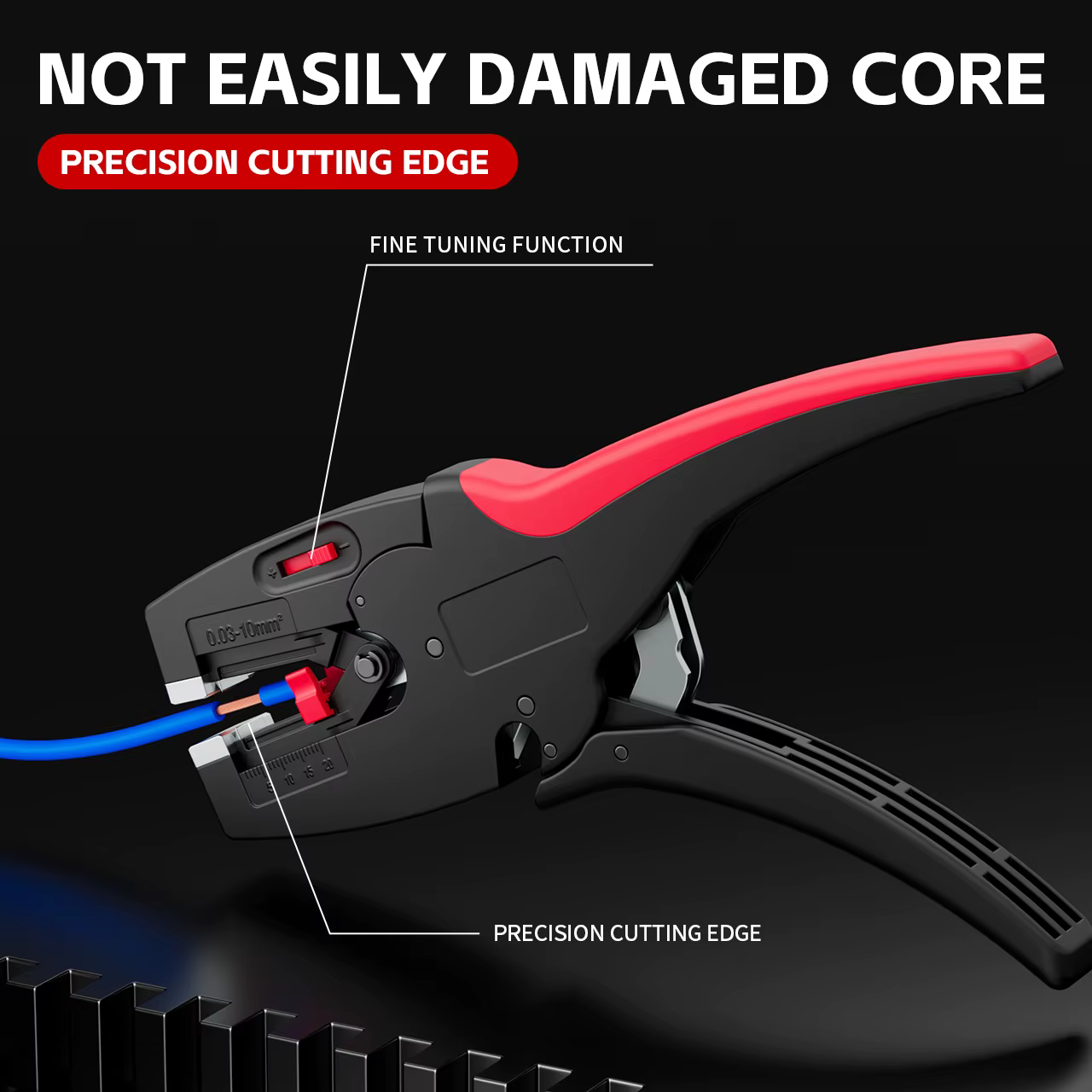 Pince à dénuder et coupe-fil automatique 2 en 1, outils robustes 0.03-10mm2/32-7AWG, Mini réparation
