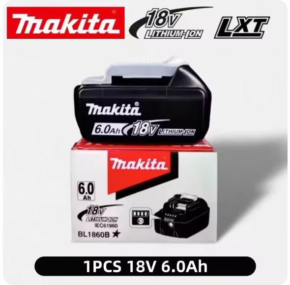Batterie rechargeable Makita 18V 6,0Ah puissante et longue durée + chargeur, pour batterie d'outils 